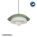 GLOBOSTAR® AURA 204-0119 Μοντέρνο Κρεμαστό Φωτιστικό Οροφής με Ντουί 1 x E27 AC 220-240V IP20 - Πράσινο & Λευκό - Μ31 x Π31 x Υ27cm