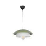 GLOBOSTAR® AURA 204-0119 Μοντέρνο Κρεμαστό Φωτιστικό Οροφής με Ντουί 1 x E27 AC 220-240V IP20 - Πράσινο & Λευκό - Μ31 x Π31 x Υ27cm - Image 4