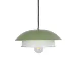 GLOBOSTAR® AURA 204-0119 Μοντέρνο Κρεμαστό Φωτιστικό Οροφής με Ντουί 1 x E27 AC 220-240V IP20 - Πράσινο & Λευκό - Μ31 x Π31 x Υ27cm - Image 5