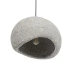 GLOBOSTAR® STONE 204-0123 Μοντέρνο Κρεμαστό Φωτιστικό Οροφής με Ντουί 1 x E27 AC 220-240V IP20 - Γκρι Μπέζ - Μ35 x Π31 x Υ26cm - Image 6