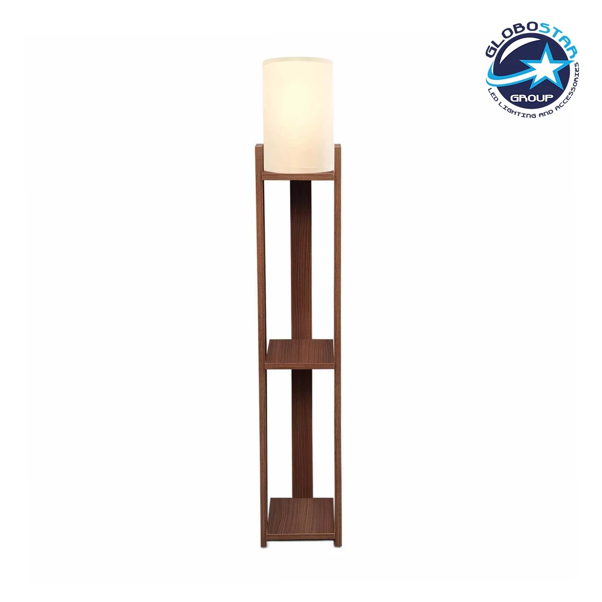 204_0125_1 GLOBOSTAR® VENTORA 204-0125 Μοντέρνο Επιδαπέδιο Φωτιστικό με Ντουί 1 x E27 AC 220-240V IP20 - Καφέ & Μπεζ - Μ20 x Π20 x Υ142cm - Image 1