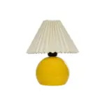GLOBOSTAR® LISBON 204-0155 Μοντέρνο Επιτραπέζιο Φωτιστικό Πορτατίφ με Ντουί 1 x E27 AC 220-240V IP20 - Κίτρινο & Μπεζ - Μ24 x Π24 x Υ28cm - Image 4
