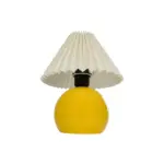 GLOBOSTAR® LISBON 204-0155 Μοντέρνο Επιτραπέζιο Φωτιστικό Πορτατίφ με Ντουί 1 x E27 AC 220-240V IP20 - Κίτρινο & Μπεζ - Μ24 x Π24 x Υ28cm - Image 5