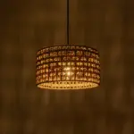 GLOBOSTAR® POMEGRANDE 204-0158 Boho Κρεμαστό Φωτιστικό Οροφής με Ντουί 1 x E27 AC 220-240V IP20 - Μπεζ & Καφέ - Μ30 x Π30 x Υ18cm - Image 3