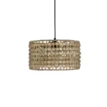GLOBOSTAR® POMEGRANDE 204-0158 Boho Κρεμαστό Φωτιστικό Οροφής με Ντουί 1 x E27 AC 220-240V IP20 - Μπεζ & Καφέ - Μ30 x Π30 x Υ18cm - Image 5