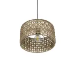 GLOBOSTAR® POMEGRANDE 204-0158 Boho Κρεμαστό Φωτιστικό Οροφής με Ντουί 1 x E27 AC 220-240V IP20 - Μπεζ & Καφέ - Μ30 x Π30 x Υ18cm - Image 6