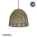 GLOBOSTAR® MEKA 204-0162 Boho Κρεμαστό Φωτιστικό Οροφής με Ντουί 1 x E27 AC 220-240V IP20 - Καφε - Μ30 x Π30 x Υ28cm