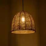 GLOBOSTAR® MEKA 204-0162 Boho Κρεμαστό Φωτιστικό Οροφής με Ντουί 1 x E27 AC 220-240V IP20 - Καφε - Μ30 x Π30 x Υ28cm - Image 3
