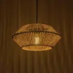 GLOBOSTAR® CASTRO 204-0164 Boho Κρεμαστό Φωτιστικό Οροφής με Ντουί 1 x E27 AC 220-240V IP20 - Μπεζ - Μ33 x Π33 x Υ17cm - Image 3