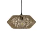 GLOBOSTAR® CASTRO 204-0164 Boho Κρεμαστό Φωτιστικό Οροφής με Ντουί 1 x E27 AC 220-240V IP20 - Μπεζ - Μ33 x Π33 x Υ17cm - Image 5