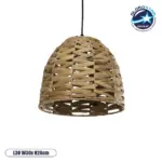 GLOBOSTAR® MEKA 204-0165 Boho Κρεμαστό Φωτιστικό Οροφής με Ντουί 1 x E27 AC 220-240V IP20 - Μπεζ - Μ30 x Π30 x Υ28cm