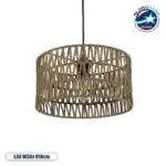GLOBOSTAR® DARIO 204-0166 Boho Κρεμαστό Φωτιστικό Οροφής με Ντουί 1 x E27 AC 220-240V IP20 - Μπεζ - Μ30 x Π30 x Υ18cm