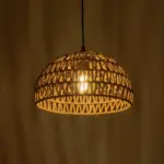 GLOBOSTAR® DARIO 204-0167 Boho Κρεμαστό Φωτιστικό Οροφής με Ντουί 1 x E27 AC 220-240V IP20 - Μπεζ - Μ30 x Π30 x Υ19cm - Image 3