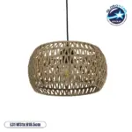GLOBOSTAR® DARIO 204-0168 Boho Κρεμαστό Φωτιστικό Οροφής με Ντουί 1 x E27 AC 220-240V IP20 - Καφέ - Μ31 x Π31 x Υ18,5cm
