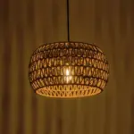 GLOBOSTAR® DARIO 204-0168 Boho Κρεμαστό Φωτιστικό Οροφής με Ντουί 1 x E27 AC 220-240V IP20 - Καφέ - Μ31 x Π31 x Υ18,5cm - Image 3