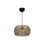 GLOBOSTAR® DARIO 204-0168 Boho Κρεμαστό Φωτιστικό Οροφής με Ντουί 1 x E27 AC 220-240V IP20 - Καφέ - Μ31 x Π31 x Υ18,5cm - Image 4