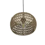 GLOBOSTAR® DARIO 204-0168 Boho Κρεμαστό Φωτιστικό Οροφής με Ντουί 1 x E27 AC 220-240V IP20 - Καφέ - Μ31 x Π31 x Υ18,5cm - Image 6