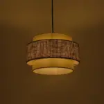 GLOBOSTAR® SOHO 204-0172 Μοντέρνο Κρεμαστό Φωτιστικό Οροφής με Ντουί 1 x E27 AC 220-240V IP20 - Καφέ & Μπεζ - Μ30 x Π30 x Υ20cm - Image 3