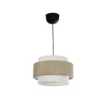 GLOBOSTAR® SOHO 204-0172 Μοντέρνο Κρεμαστό Φωτιστικό Οροφής με Ντουί 1 x E27 AC 220-240V IP20 - Καφέ & Μπεζ - Μ30 x Π30 x Υ20cm - Image 4