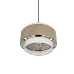 GLOBOSTAR® SOHO 204-0172 Μοντέρνο Κρεμαστό Φωτιστικό Οροφής με Ντουί 1 x E27 AC 220-240V IP20 - Καφέ & Μπεζ - Μ30 x Π30 x Υ20cm - Image 6