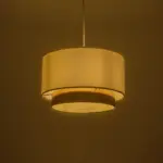 GLOBOSTAR® BASIL 204-0173 Μοντέρνο Κρεμαστό Φωτιστικό Οροφής με Ντουί 1 x E27 AC 220-240V IP20 - Μπεζ & Χρυσό - Μ30 x Π30 x Υ20cm - Image 3