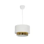 GLOBOSTAR® BASIL 204-0173 Μοντέρνο Κρεμαστό Φωτιστικό Οροφής με Ντουί 1 x E27 AC 220-240V IP20 - Μπεζ & Χρυσό - Μ30 x Π30 x Υ20cm - Image 4