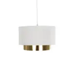 GLOBOSTAR® BASIL 204-0173 Μοντέρνο Κρεμαστό Φωτιστικό Οροφής με Ντουί 1 x E27 AC 220-240V IP20 - Μπεζ & Χρυσό - Μ30 x Π30 x Υ20cm - Image 5
