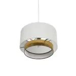 GLOBOSTAR® BASIL 204-0173 Μοντέρνο Κρεμαστό Φωτιστικό Οροφής με Ντουί 1 x E27 AC 220-240V IP20 - Μπεζ & Χρυσό - Μ30 x Π30 x Υ20cm - Image 6