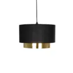 GLOBOSTAR® BASIL 204-0174 Μοντέρνο Κρεμαστό Φωτιστικό Οροφής με Ντουί 1 x E27 AC 220-240V IP20 - Μαύρο & Χρυσό - Μ30 x Π30 x Υ20cm - Image 5
