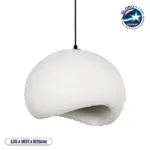 GLOBOSTAR® STONE 204-0176 Μοντέρνο Κρεμαστό Φωτιστικό Οροφής με Ντουί 1 x E27 AC 220-240V IP20 - Λευκό - Μ31.5 x Π35 x Υ26cm