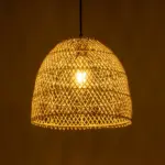 GLOBOSTAR® CESTINO 204-0178 Boho Κρεμαστό Φωτιστικό Οροφής Μονόφωτο 1 x E27 AC 220-240V IP20 Μπεζ - Μ30 x Π30 x Υ25cm - Image 2
