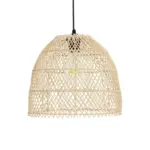GLOBOSTAR® CESTINO 204-0178 Boho Κρεμαστό Φωτιστικό Οροφής Μονόφωτο 1 x E27 AC 220-240V IP20 Μπεζ - Μ30 x Π30 x Υ25cm - Image 4