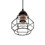 GLOBOSTAR® BUR 204-0180 Μοντέρνο Κρεμαστό Φωτιστικό Οροφής Μονόφωτο 1 x E27 AC 220-240V IP20 Μαύρο - Μ16 x Π16 x Υ19cm - Image 5
