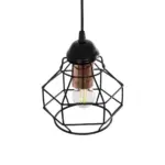GLOBOSTAR® BUR 204-0180 Μοντέρνο Κρεμαστό Φωτιστικό Οροφής Μονόφωτο 1 x E27 AC 220-240V IP20 Μαύρο - Μ16 x Π16 x Υ19cm - Image 6