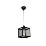 GLOBOSTAR® JAULA 204-0181 Μοντέρνο Κρεμαστό Φωτιστικό Οροφής Μονόφωτο 1 x E27 AC 220-240V IP20 Μαύρο - Μ16 x Π16 x Υ16cm - Image 4