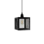 GLOBOSTAR® JAULA 204-0181 Μοντέρνο Κρεμαστό Φωτιστικό Οροφής Μονόφωτο 1 x E27 AC 220-240V IP20 Μαύρο - Μ16 x Π16 x Υ16cm - Image 5