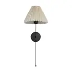 GLOBOSTAR® LING 204-0188 Μοντέρνο Φωτιστικό Τοίχου - Απλίκα με Ντουί 1 x E27 AC 220-240V IP20 - Μαύρο & Μπεζ - Μ22 x Π25 x Υ53cm - Image 3