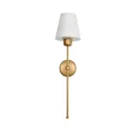 GLOBOSTAR® LING 204-0189 Μοντέρνο Φωτιστικό Τοίχου - Απλίκα με Ντουί 1 x E27 AC 220-240V IP20 - Χρυσό & Μπεζ - Μ14 x Π21 x Υ54cm - Image 3