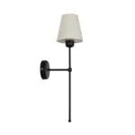 GLOBOSTAR® LING 204-0190 Μοντέρνο Φωτιστικό Τοίχου - Απλίκα με Ντουί 1 x E27 AC 220-240V IP20 - Μαύρο & Μπεζ - Μ14 x Π21 x Υ54cm - Image 4