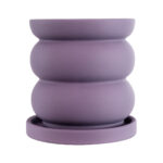 GloboStar® Artificial Garden BOGOTA 20500 Διακοσμητικό Κεραμικό Κασπώ Γλάστρα - Flower Pot Μωβ Φ14 x Υ15cm - Image 4