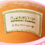 GloboStar® Artificial Garden MARRAKECH 20505 Διακοσμητικό Κεραμικό Κασπώ Γλάστρα - Flower Pot Ροζ με Λευκό Φ16 x Υ16cm - Image 6