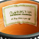 GloboStar® Artificial Garden NAIROBI 20509 Διακοσμητικό Κεραμικό Κασπώ Γλάστρα - Flower Pot Μαύρο με Λευκό Φ16 x Υ16cm - Image 6