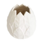 GloboStar® Artificial Garden FLORES 20511 Διακοσμητικό Κεραμικό Κασπώ Γλάστρα - Flower Pot Λευκό Φ15 x Υ16cm - Image 3