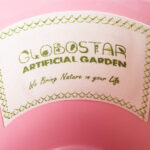 GloboStar® Artificial Garden CAIRO 20516 Διακοσμητικό Κεραμικό Κασπώ Γλάστρα - Flower Pot Λευκό με Ροζ Φ14 x Υ13cm - Image 6