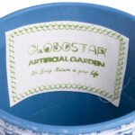 GloboStar® Artificial Garden CASABLANCA 20517 Διακοσμητικό Κεραμικό Κασπώ Γλάστρα - Flower Pot Λευκό με Μπλε Φ14 x Υ13cm - Image 6