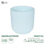 GloboStar® Artificial Garden SEMINYAK 20519 Διακοσμητική Κεραμική Γλάστρα Λευκή Π17 x M17 x Υ17