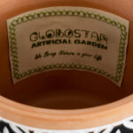 GloboStar® Artificial Garden AGRA 20522 Διακοσμητικό Κεραμικό Κασπώ Γλάστρα - Flower Pot Μαύρο με Λευκό και Μπεζ Φ14.5 x Υ13cm - Image 6