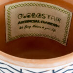 GloboStar® Artificial Garden KOLKATA 20525 Διακοσμητικό Κεραμικό Κασπώ Γλάστρα - Flower Pot Λευκό με Μπλε και Μπεζ Φ14.5 x Υ13cm - Image 6