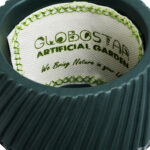 GloboStar® Artificial Garden BARBADOS 20538 Διακοσμητικό Κεραμικό Κασπώ Γλάστρα - Flower Pot Πράσινο Φ11 x Υ8.5cm - Image 6