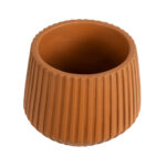 GloboStar® Artificial Garden ZANZIBAR 20539 Διακοσμητικό Κεραμικό Κασπώ Γλάστρα - Flower Pot Πορτοκαλί Φ11.5 x Υ9.5cm - Image 3